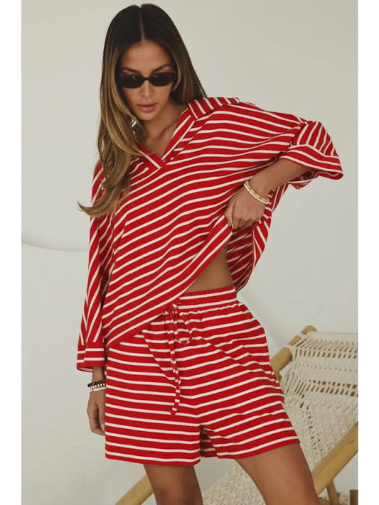 Chandler Stripe Set - red