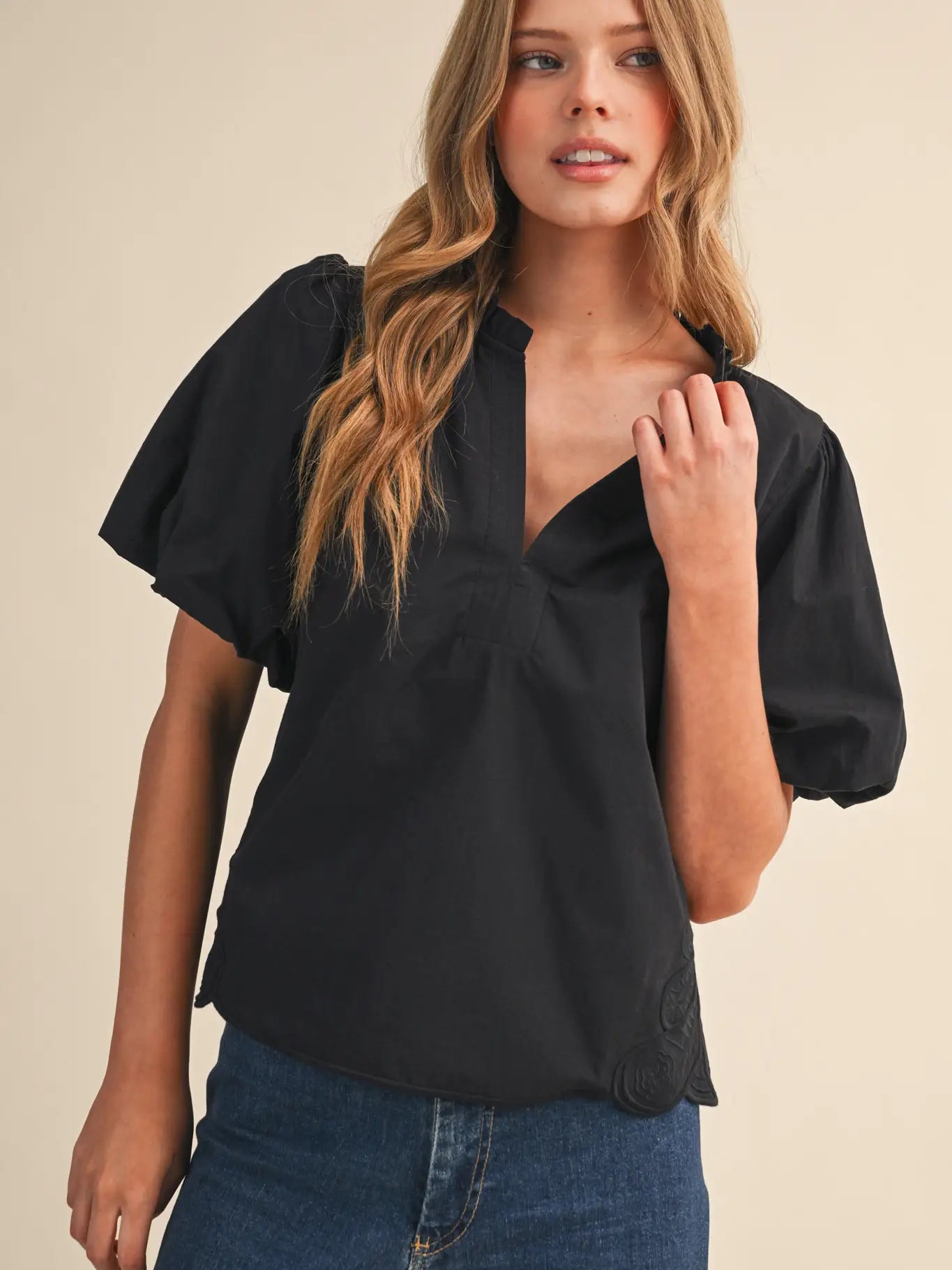 Ruffled Babe Top - black