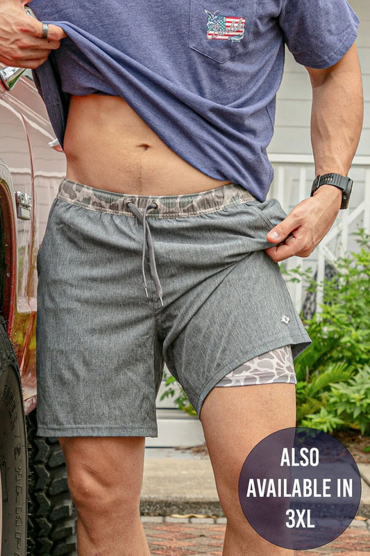 Athletic Shorts - Grizzly Gray/Classic Deer Camo Liner