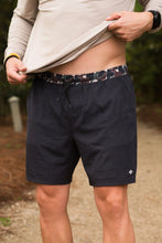 Load image into Gallery viewer, Athletic Shorts- Heather Black- Throwback Camo Liner
