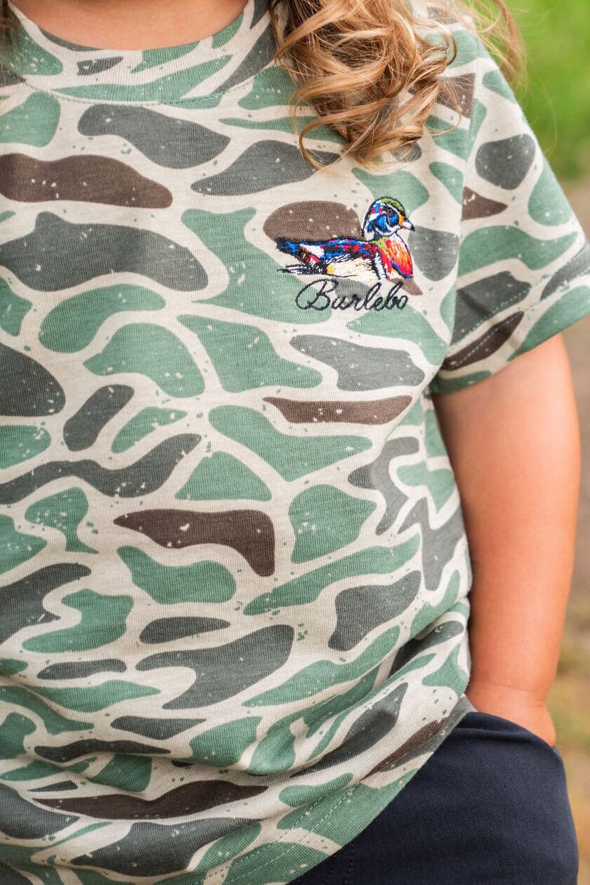 (Y) Retro Camo Duck Tee - Duck on Water