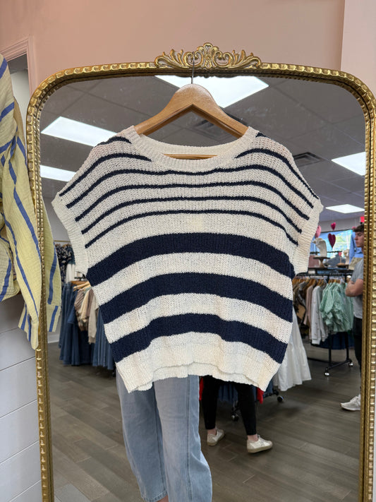 Raylie Top - off white/navy