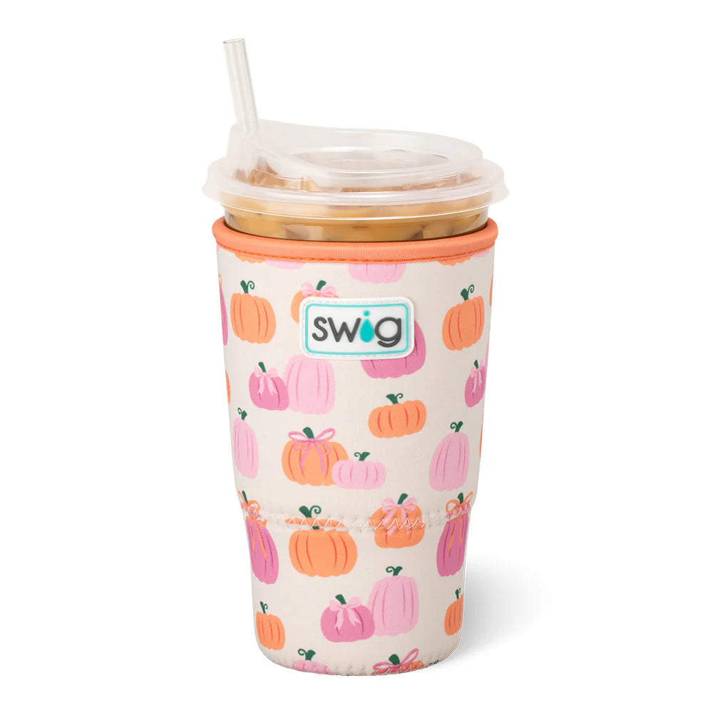 Pumpkin and Bows Cup Coolie (large)