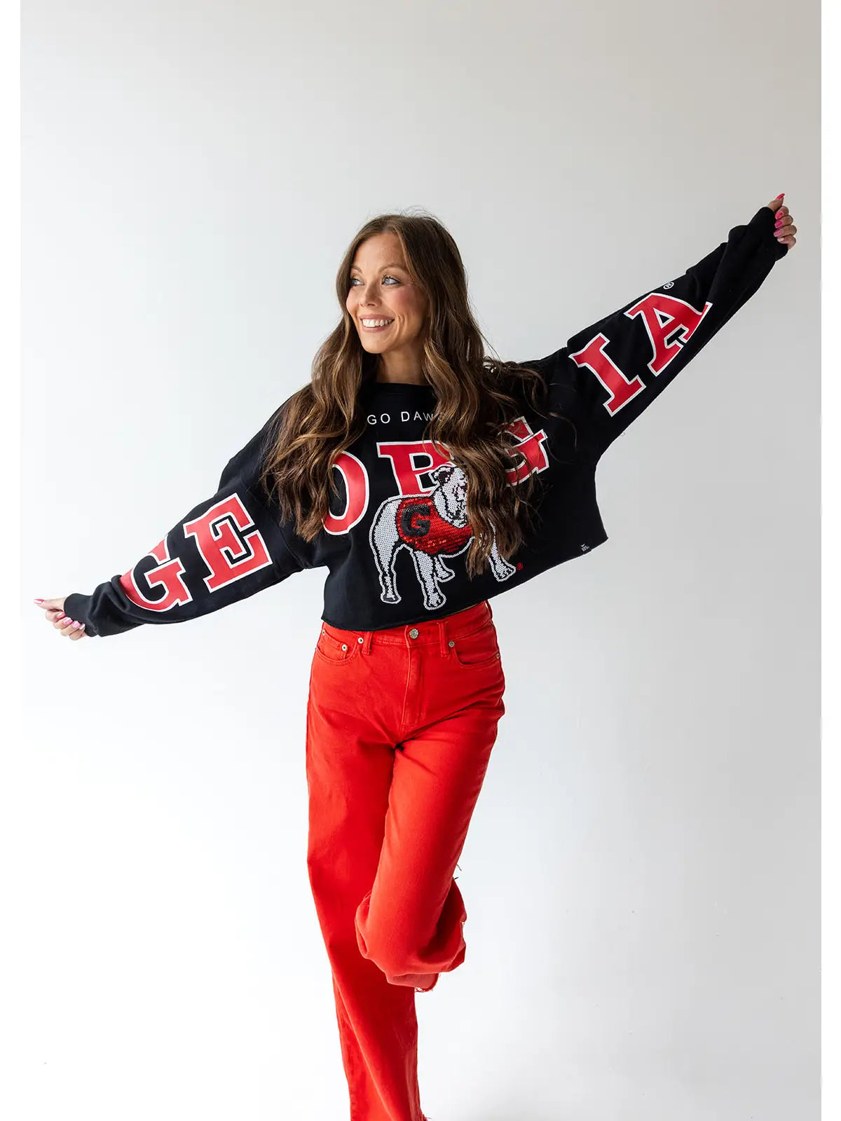 UGA Phipp Sequin Crop Longsleeve