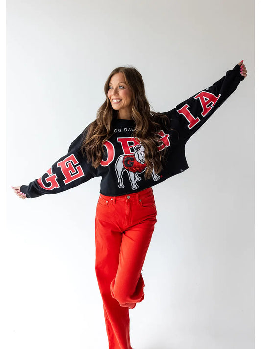 UGA Phipp Sequin Crop Longsleeve