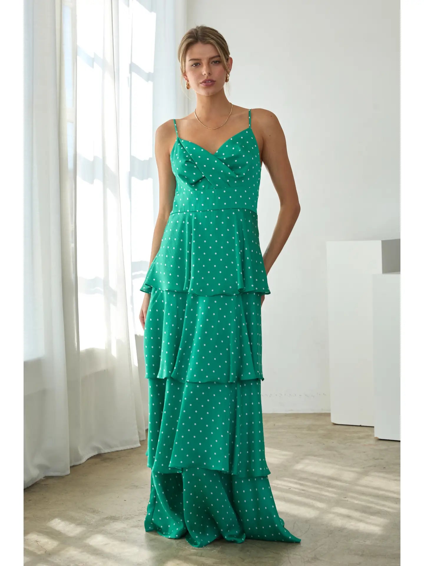 See You Smile Ruffle Midi - green mix