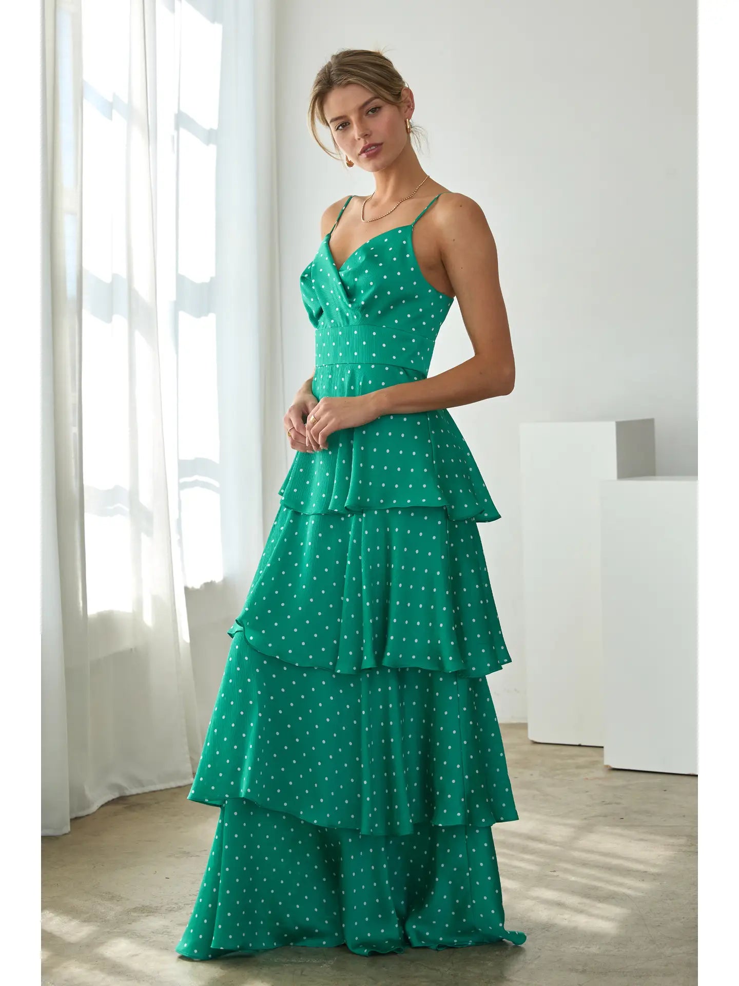 See You Smile Ruffle Midi - green mix