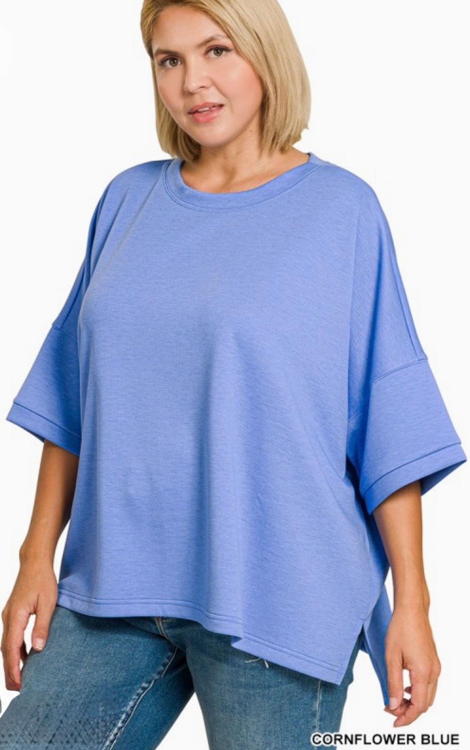 Liberty Scuba Top - Cornflower Blue