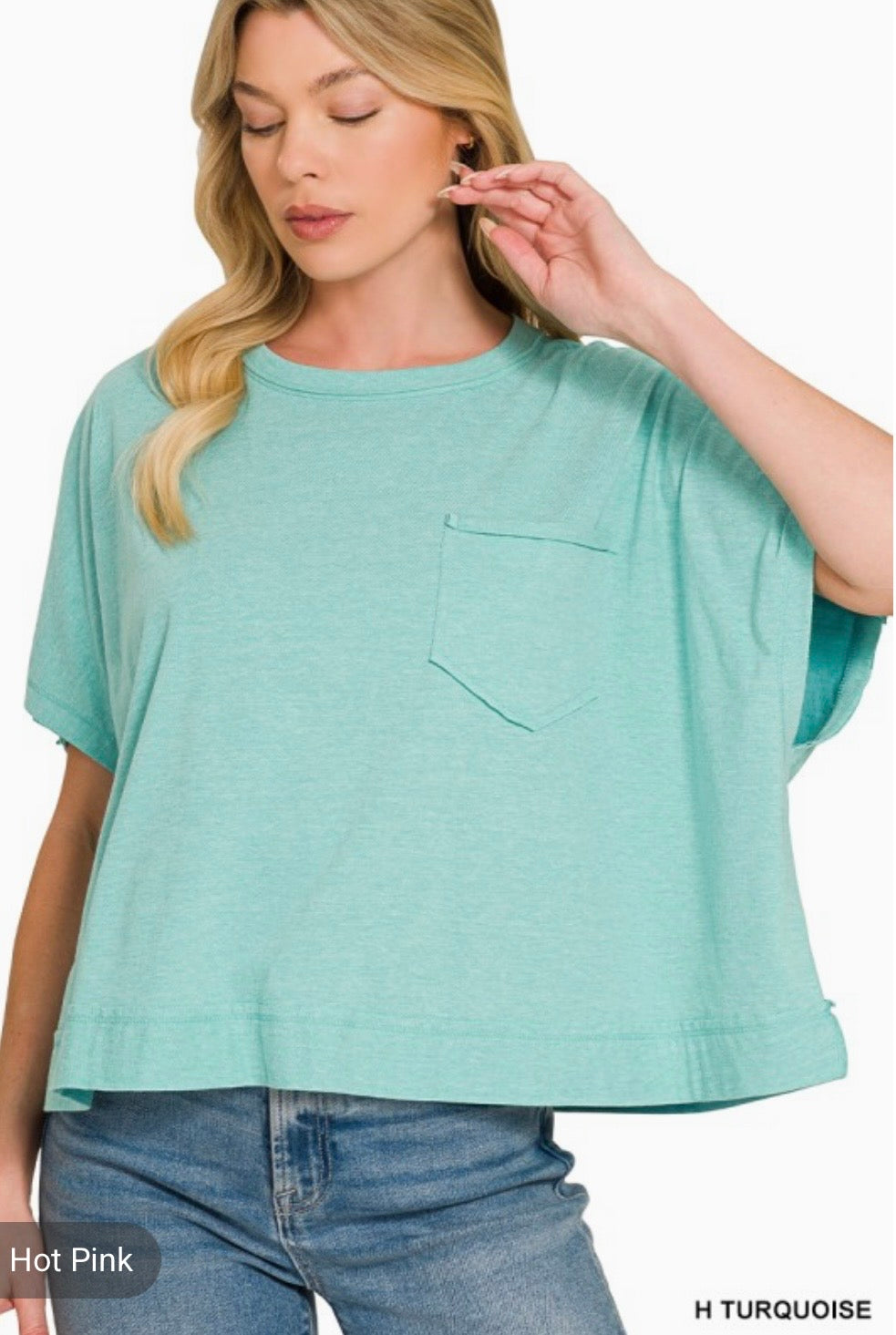Exposed Seam Top - h turquoise