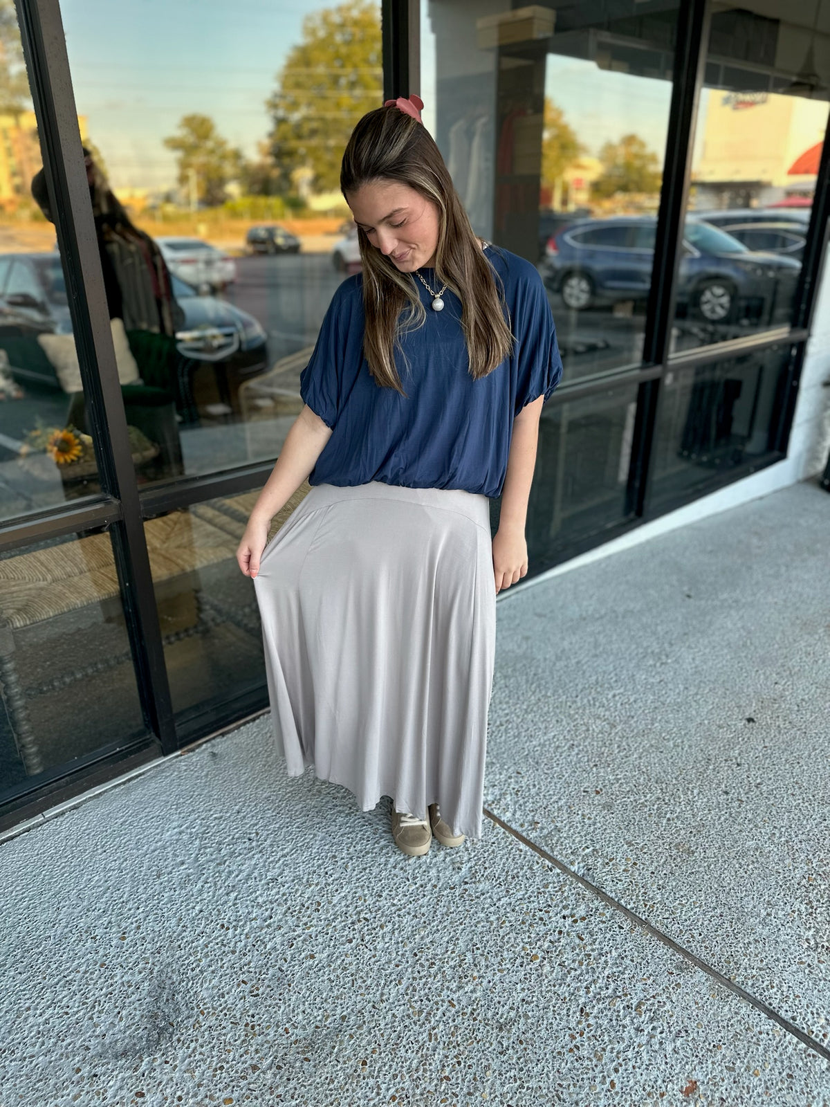 Downtown Darling Top -  navy