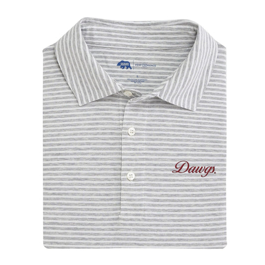 Row Stripe Icon Polo - heather grey - vintage dawgs script