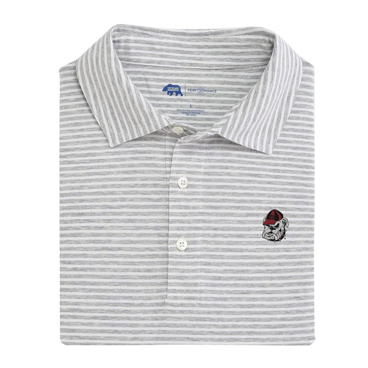 Row Stripe Icon Polo - heather grey - vintage bulldog