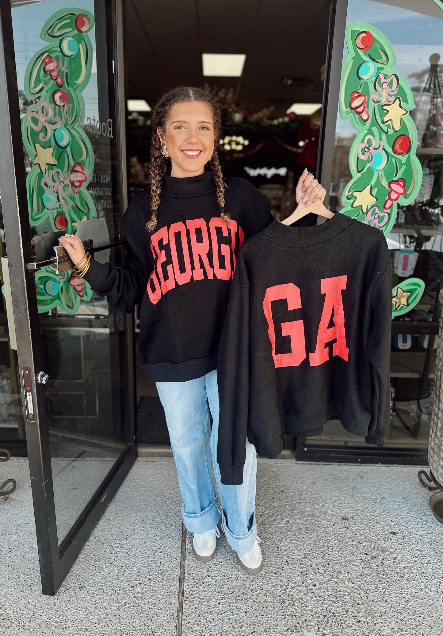 Georgia/GA Reversible Mockneck- BLACK