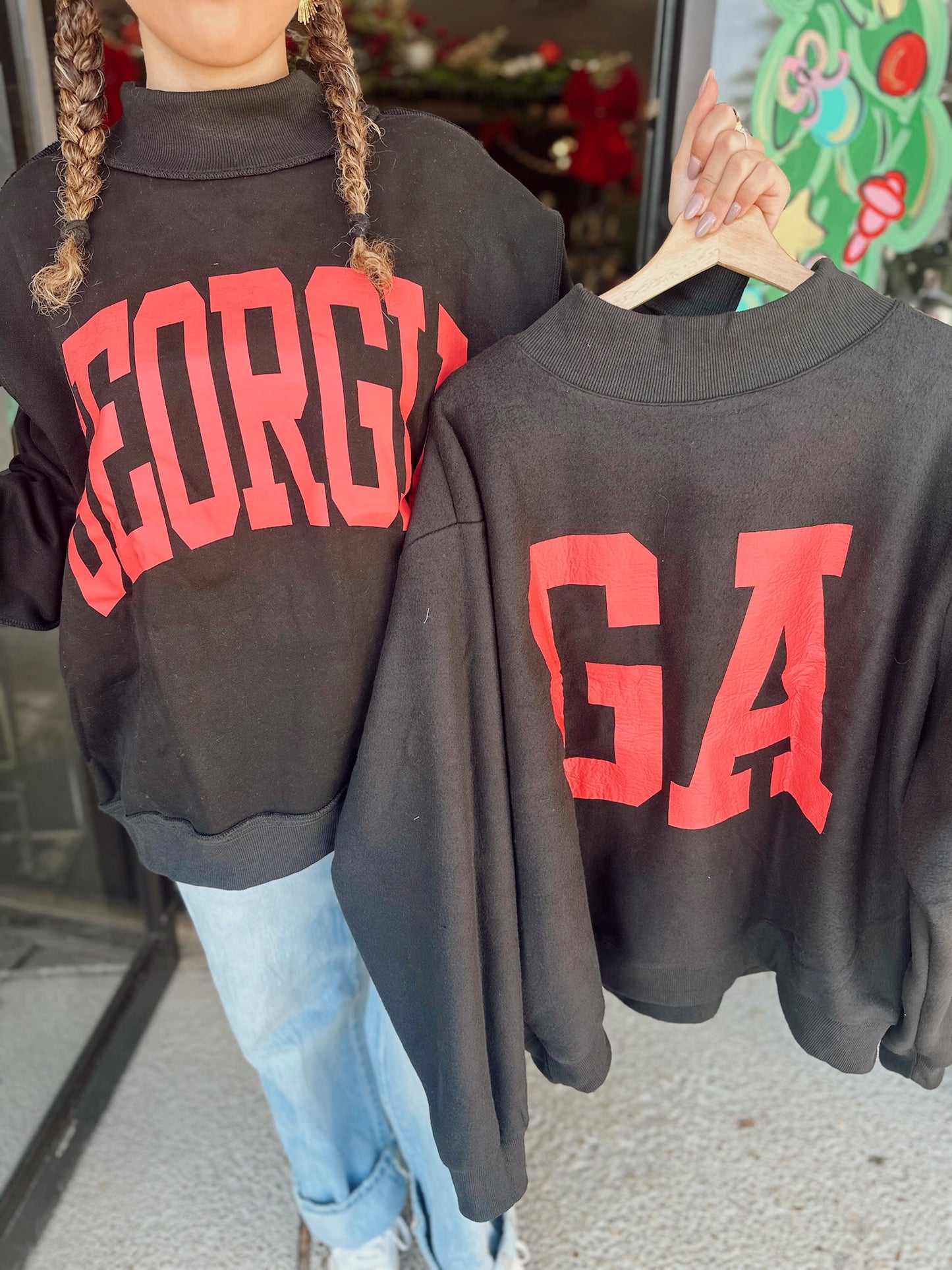 Georgia/GA Reversible Mockneck- BLACK