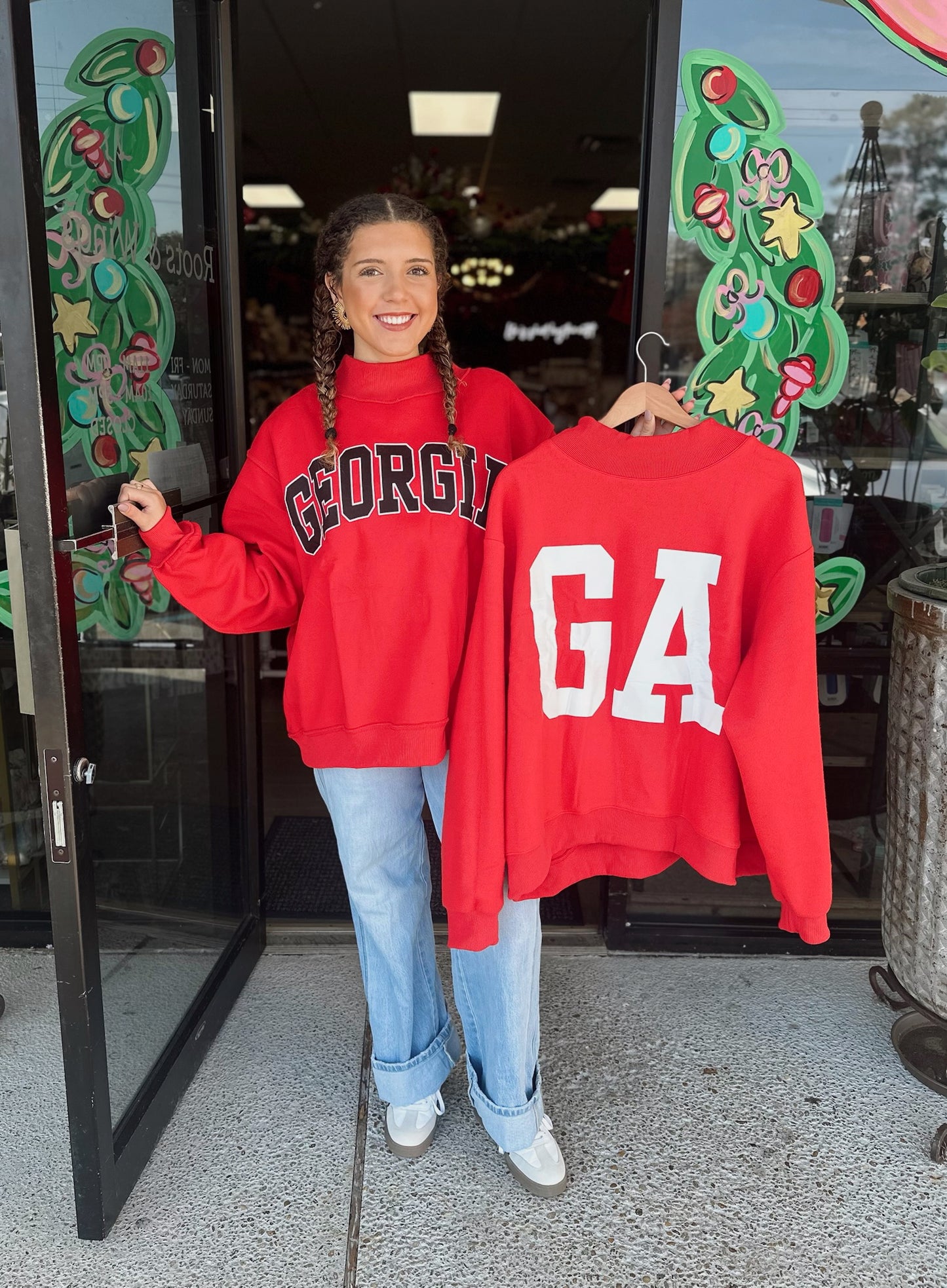 Georgia/GA Reversible Mockneck- Red