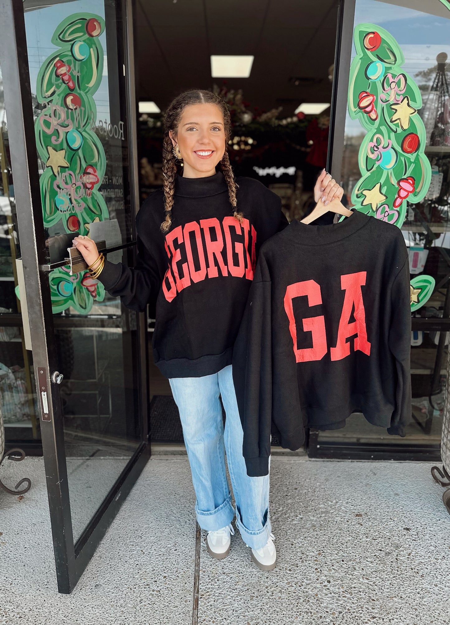 Georgia/GA Reversible Mockneck- BLACK