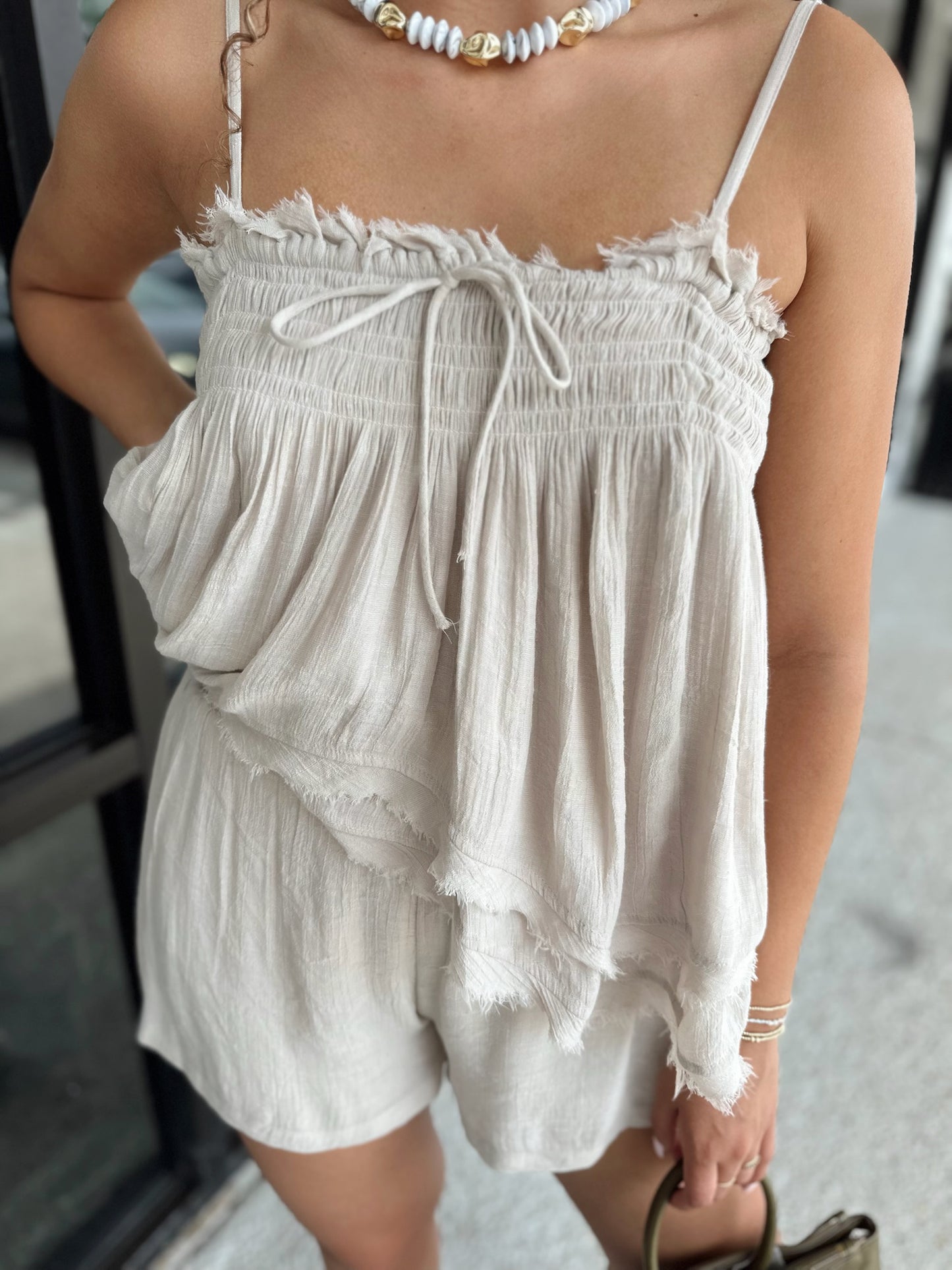 Just Cozy Short Set - Sand