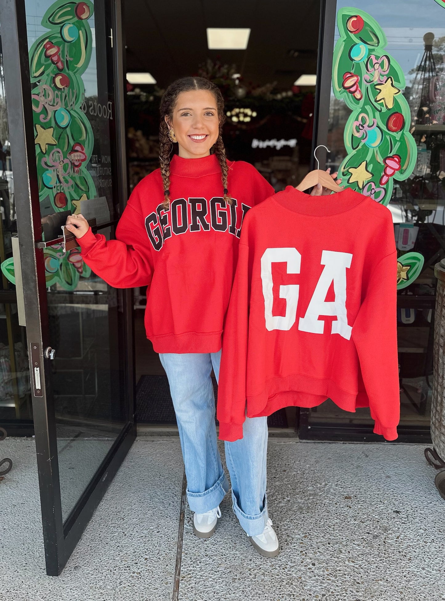 Georgia/GA Reversible Mockneck- Red