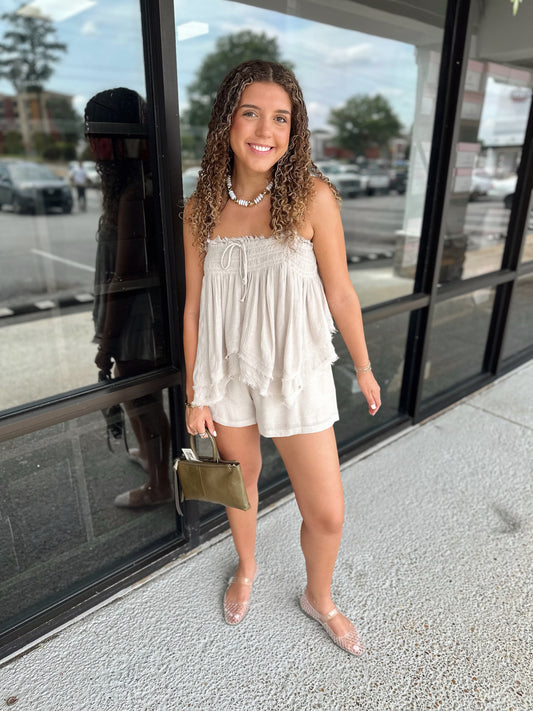 Just Cozy Short Set - Sand