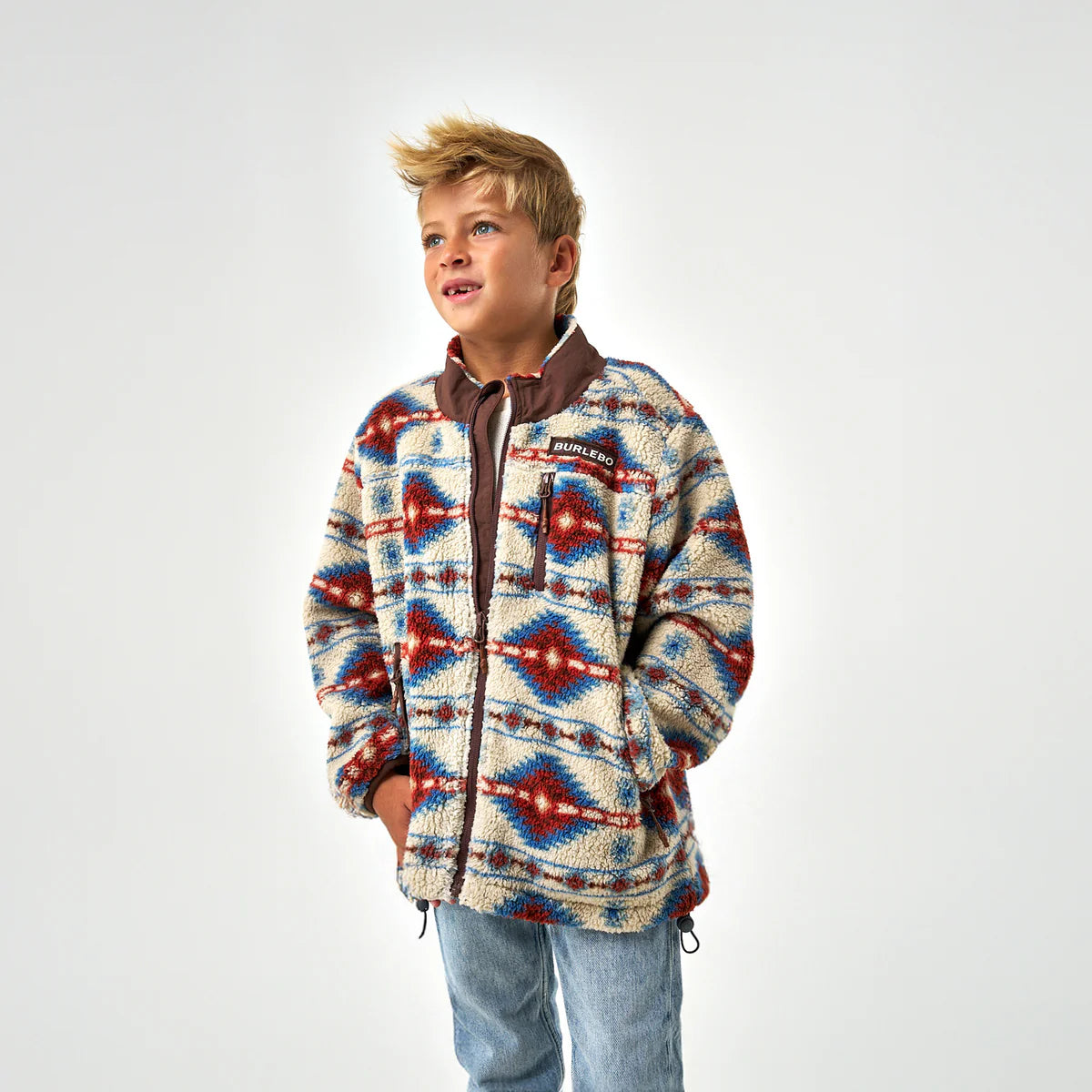 YOUTH Full Zip Sherpa Jacket Aztec