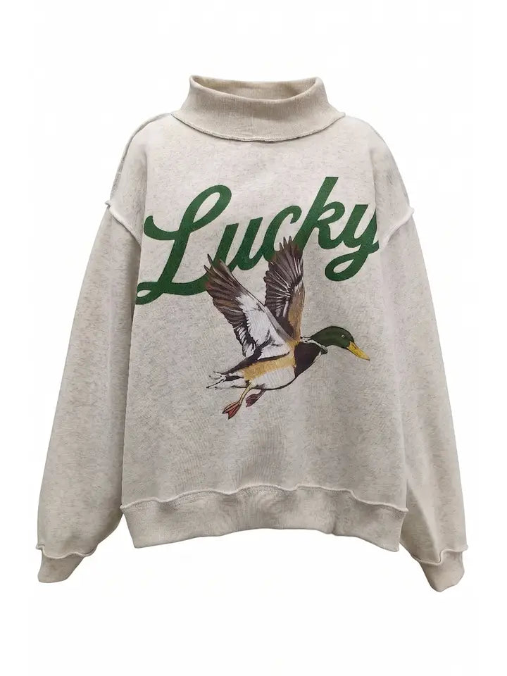 Lucky Mallard Mockneck - ash grey