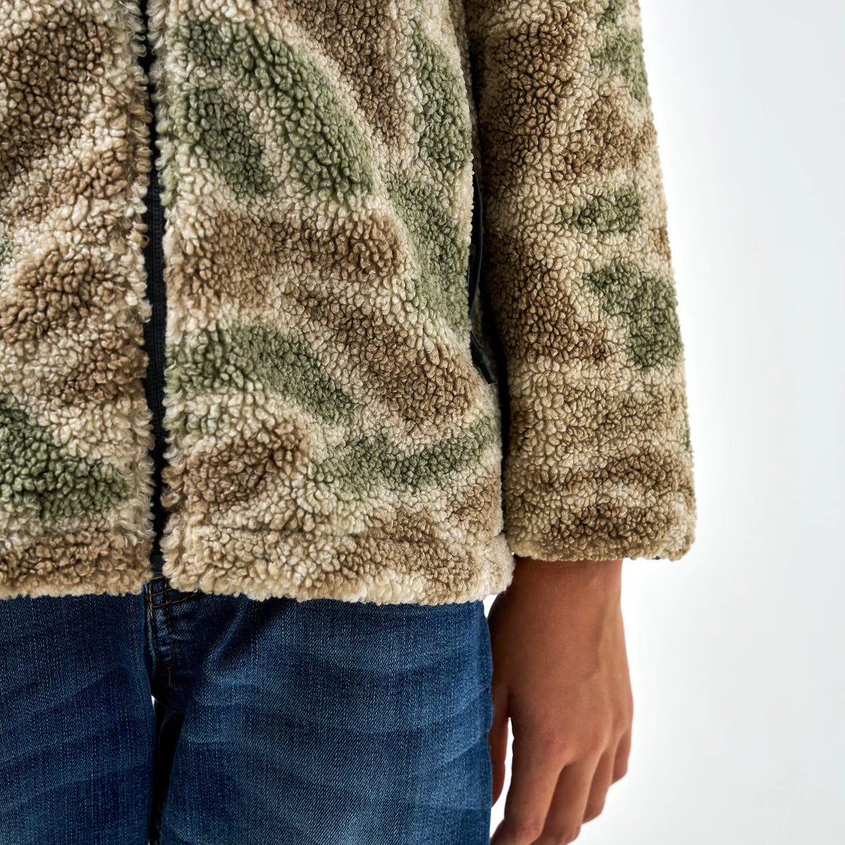 YOUTH Full Zip Sherpa Jacket Alpine Camo