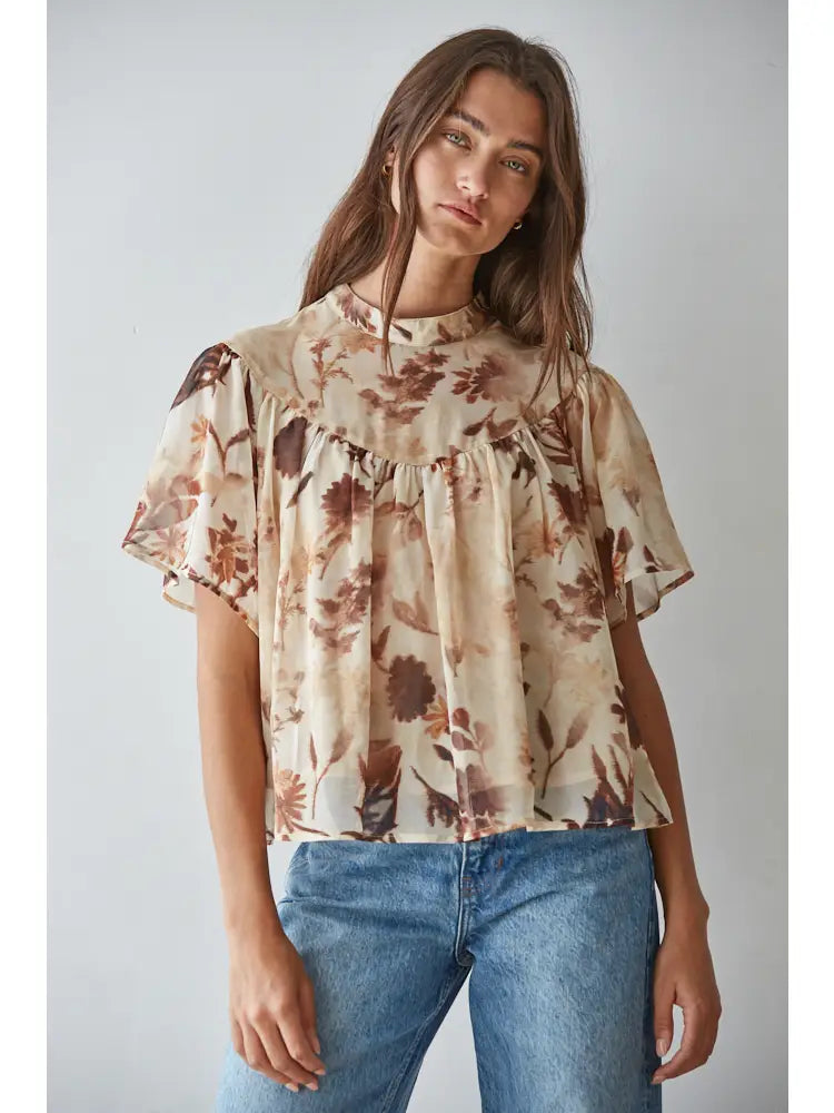 Olympia Floral Top Woven