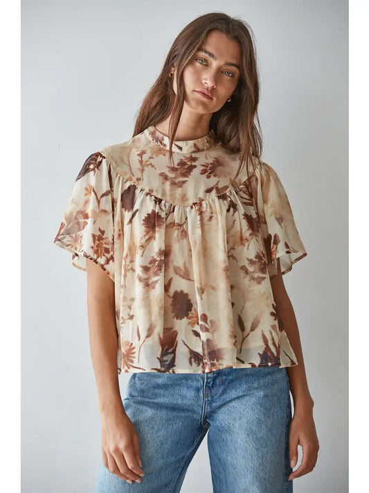 Olympia Floral Top Woven