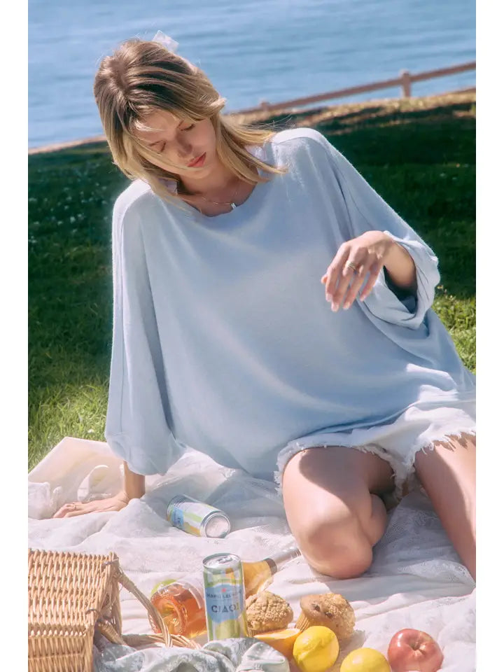 Hailey top- powder blue
