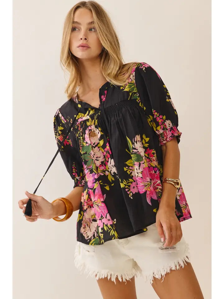 Hannah Top - black multi