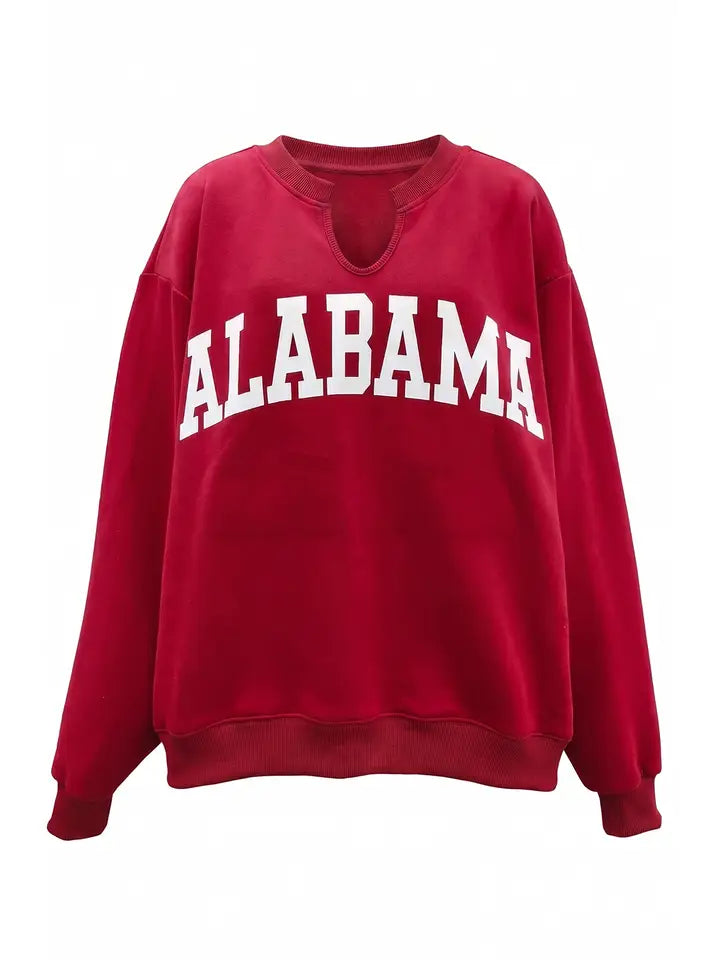 Alabama V neck - crimson