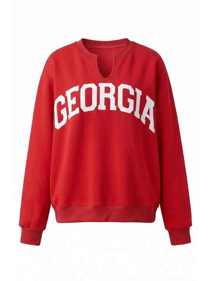 Georgia V neck - red