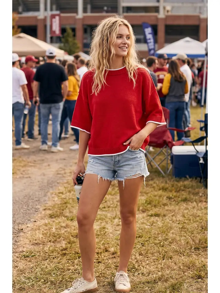 Halftime Cutie Top - red