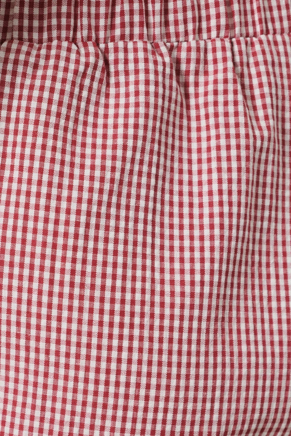 Ruffle Gingham Dolphin Shorts - red