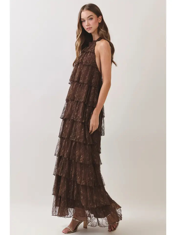 Ella Lace Maxi - brown