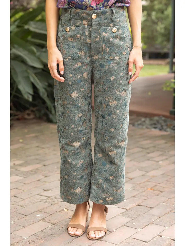 Gold Button Velvet Cutie - olive