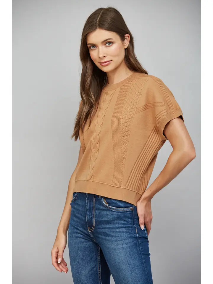 Little Miss Casual Top- camel