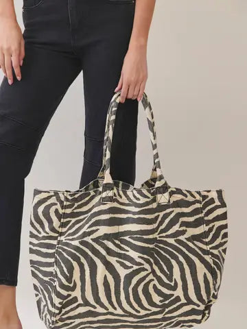 Zebra Tote - cream mix